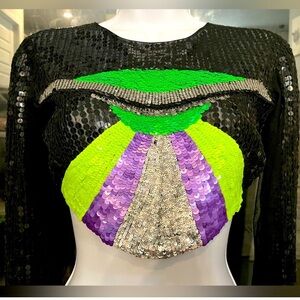 Club exx extremely rare sequin ufo crop top